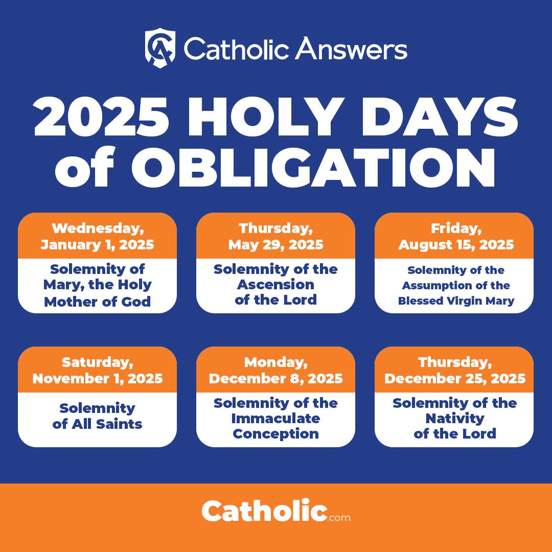 Holy Days of Obligation 2025 Calendar